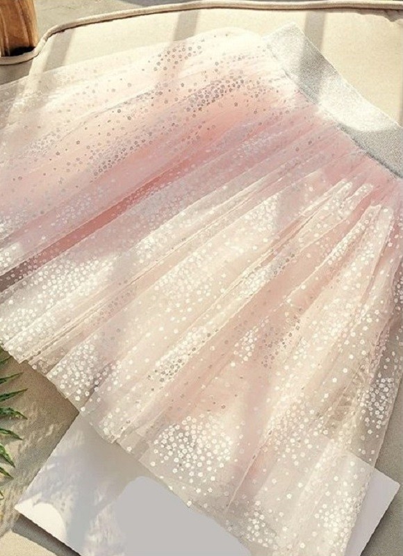 Jupe fille L1013 rose clair 5
