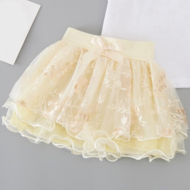 Jupe fille L1045 jaune clair 2