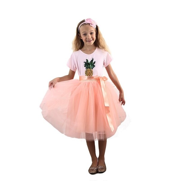 Jupe fille L1049 abricot