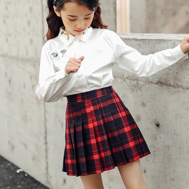 Jupe fille L1054 rouge 10