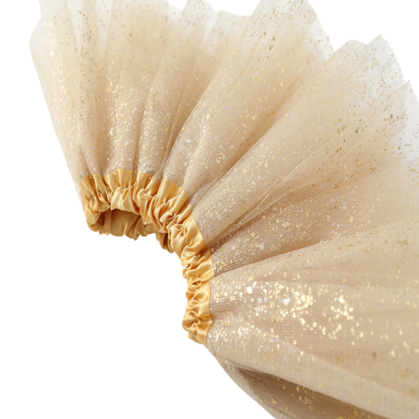 Jupe Fille Unicolore Dorée avec Paillettes en Dentelle au-dessus du Genou en Polyester Jupe Élégante Festive 8