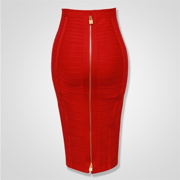 Jupe fourreau femme avec fermeture éclair rouge XS