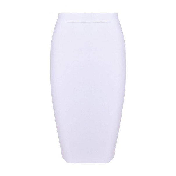 Jupe fourreau femme jusqu'aux genoux blanc L