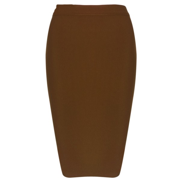 Jupe fourreau femme jusqu'aux genoux marron XS