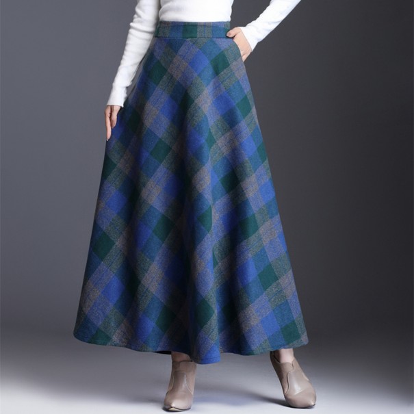 Jupe longue femme à motif écossais A1142 L 1