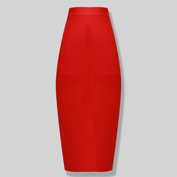 Jupe longue femme à taille haute rouge XS