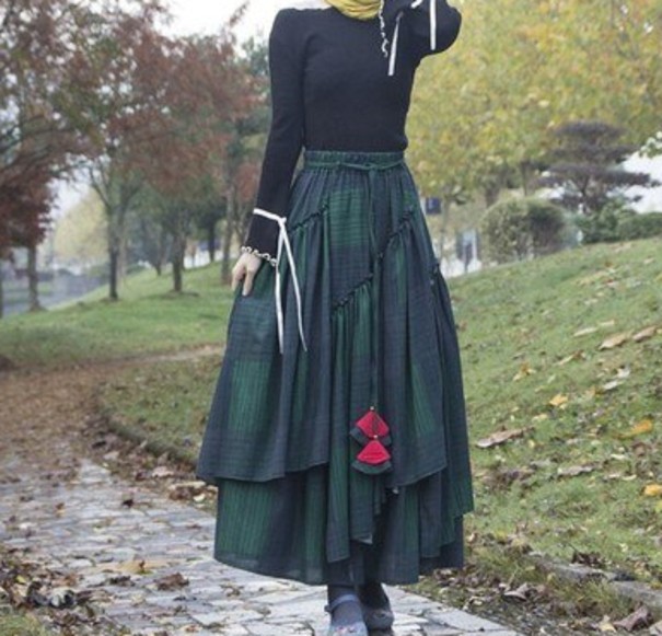 Jupe longue femme avec motif A1982 2