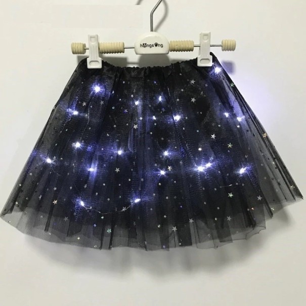Jupe lumineuse pour fille noir