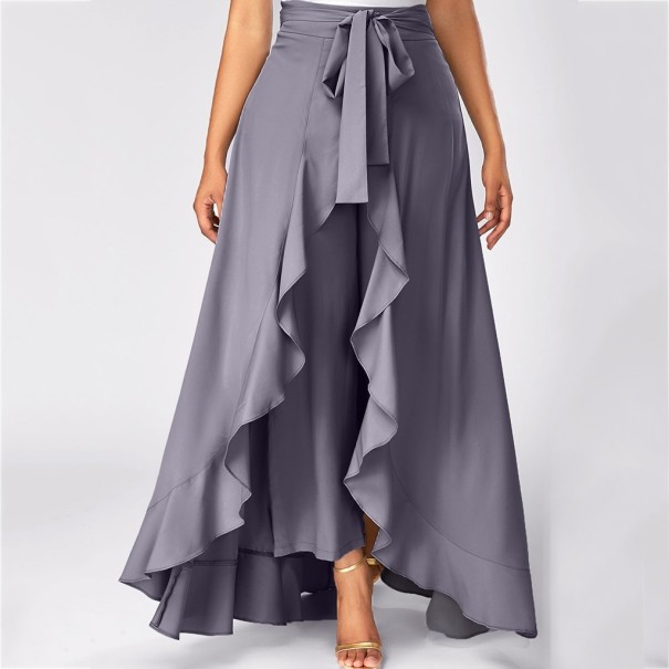 Jupe maxi asymétrique pour femmes gris 3XL