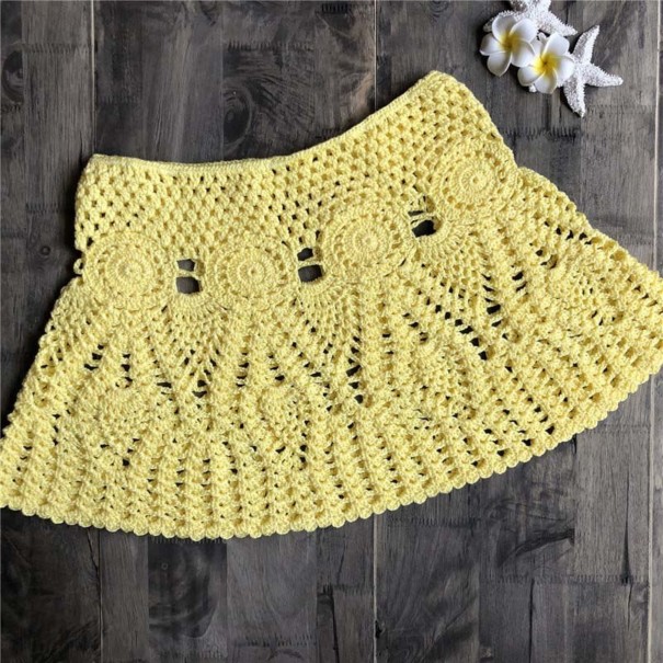 Jupe mini en tricot pour femmes jaune
