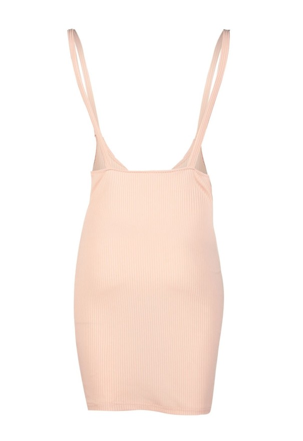 Jupe mini femme avec bretelles A967 rose L