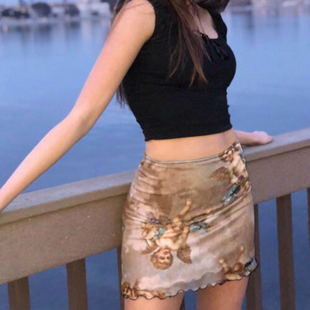 Jupe mini femme avec des anges S