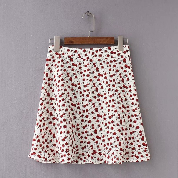 Jupe mini femme avec motif A1063 blanc S