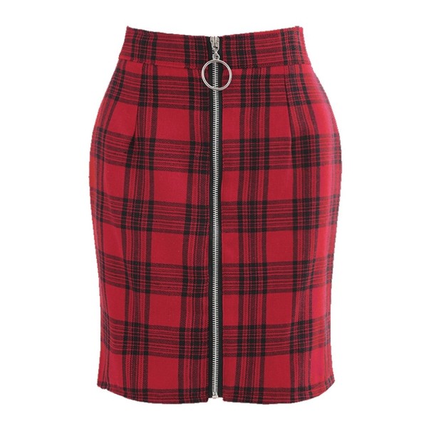 Jupe mini femme avec zip rouge S