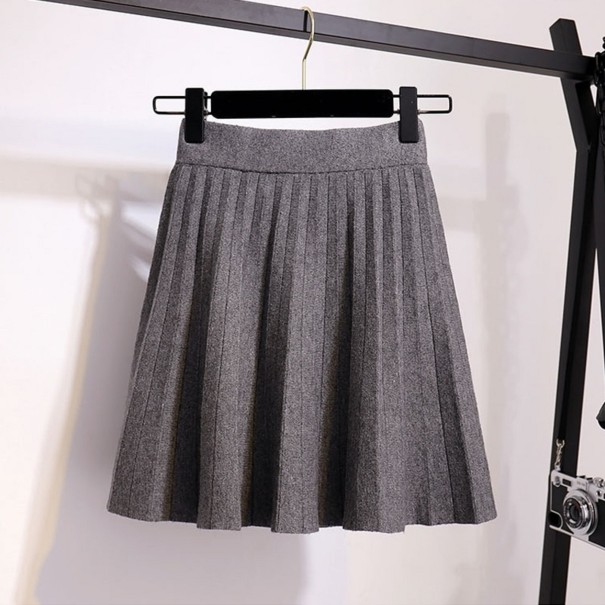 Jupe plissée femme A1157 gris