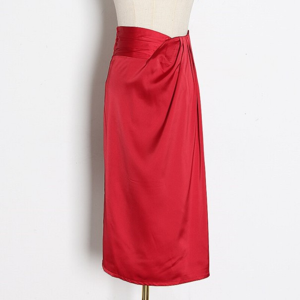 Jupe portefeuille femme rouge M