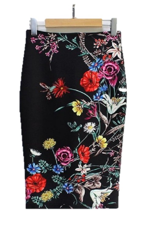 Jupe stylée pour femmes avec des fleurs J501 M 18