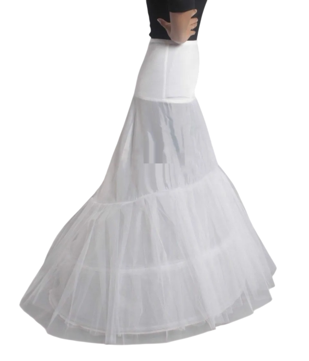 Jupon femme sirène à volants blancs sous les robes de mariée et de bal Jupon en tulle coupe trompette 1