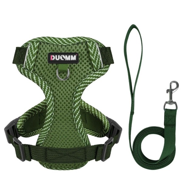 Justerbar sikkerhedssele til hunde med snor Netsele til små hunde Refleksveste med snor Åndbar vest til hunde 2,4 - 3,5 kg grøn