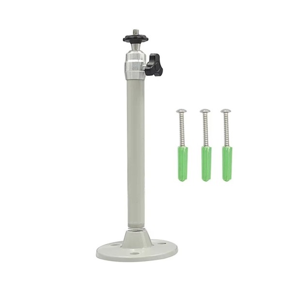 Justerbar stativ 21 cm med rotation 360° Metalholder til projektor og kamera med monteringsbase Rørdiameter 2 cm Maksimal belastning op til 1 kg grå