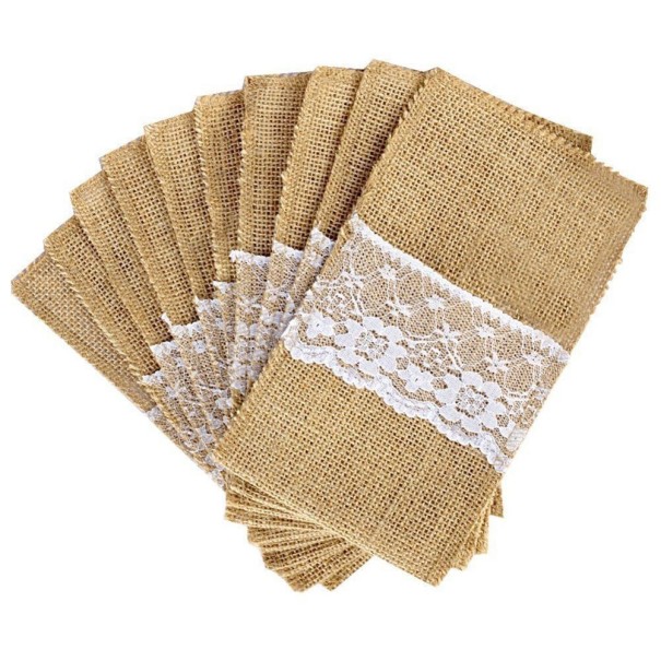 Jute bestikpose 50 stk. 1
