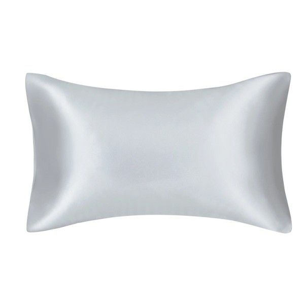 JuwenSilk capa de almofada de cetim Standard 50x66 cm Capa de seda Almofada lisa de cetim de poliéster cinzento claro