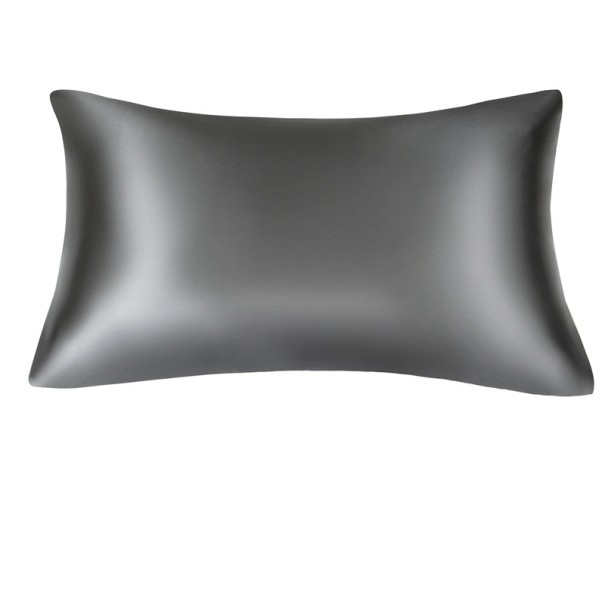 JuwenSilk saténová obliečka na vankúš Standard 50x66 cm Hodvábna obliečka Farebný hladký vankúš z polyesterového saténu sivá