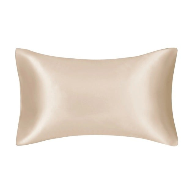 JuwenSilk saténový povlak na polštář Standard 50x66 cm Hedvábný povlak Barevný hladký polštář z polyesterového saténu béžova