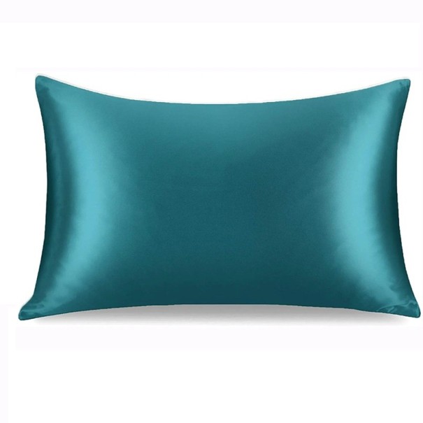 JuwenSilk-satiinityynyliina Queen 50x75 cm silkkipäällinen värikäs sileä polyesterisatiinityynyliina hiuksille ja iholle vihreä
