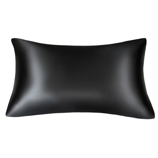JuwenSilk Satin-Kissenbezug Queen 50x75 cm Seidenbezug Bunter glatter Polyester-Satin-Kissenbezug für Haar und Haut schwarz