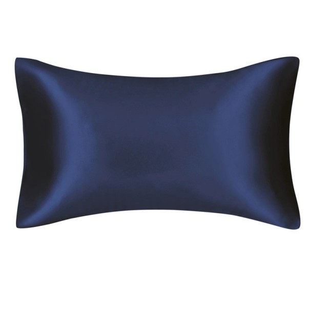 JuwenSilk Satin-Kissenbezug, Standardgröße, 50 x 66 cm, Seidenbezug, bunt, glatt, Polyester-Satin blau