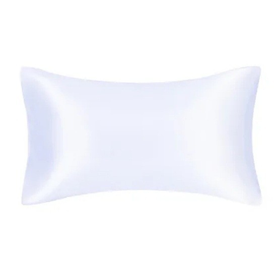 JuwenSilk Satin Pudebetræk Standard 50x66 cm Silkebetræk Farverigt Glat Polyester Satin Pudebetræk hvid