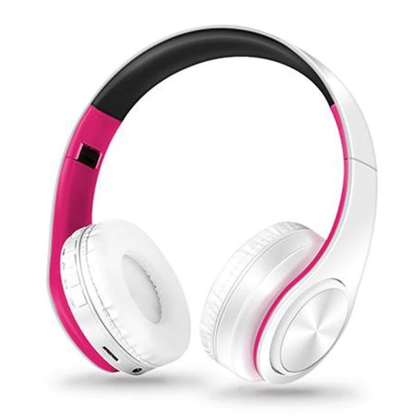 K1642 vezeték nélküli bluetooth fejhallgató sötét rózsaszín 2