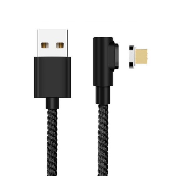 K580 gebogenes magnetisches USB-Kabel schwarz 1 m 1