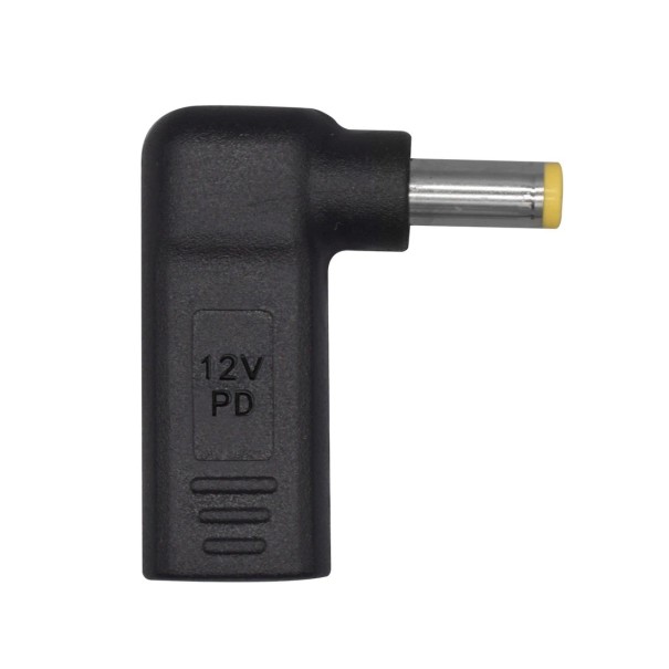 Kaareva USB-C–DC-sovitin 3,5 x 1,35 / 4,0 x 1,7 / 5,5 x 2,5 2