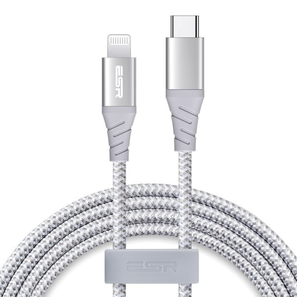 Kabel danych USB-C do Lightning K605 srebrny 2 m