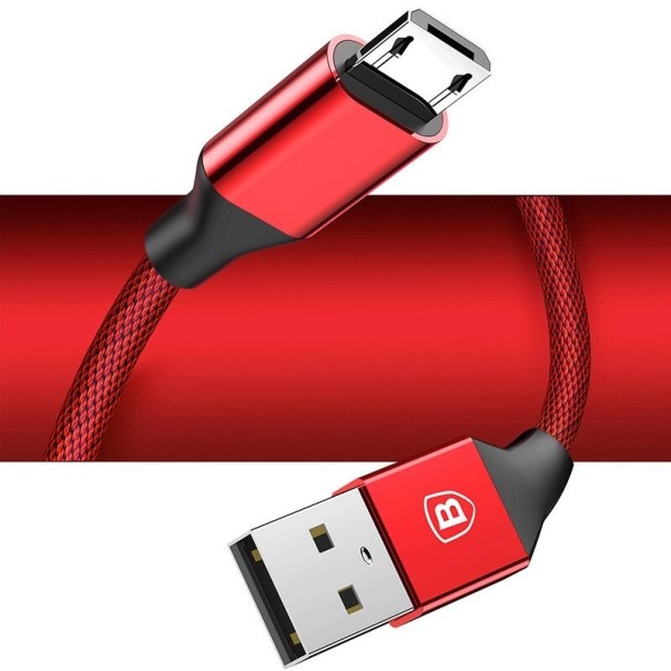 Kabel danych USB do Micro USB K594 czerwony 1,5 m