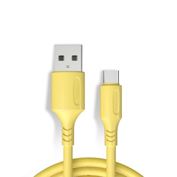 Kabel do ładowania USB-C / USB K444 żółty 25 cm
