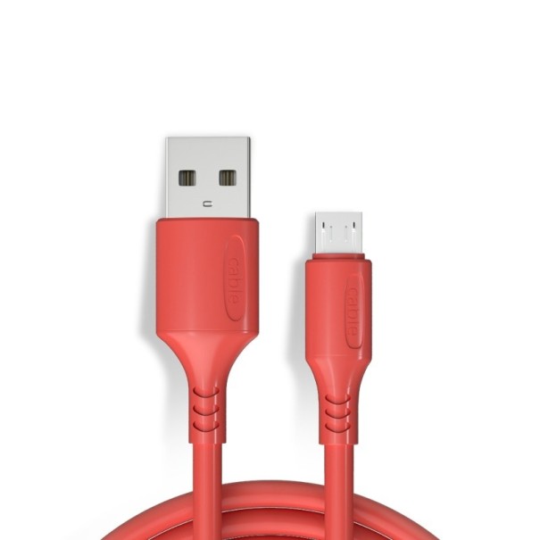 Kabel do ładowania USB / Micro USB czerwony 25 cm