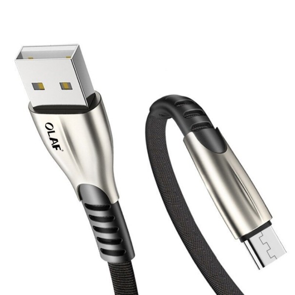 Kabel do ładowania USB / Micro USB K466 czarny 50 cm