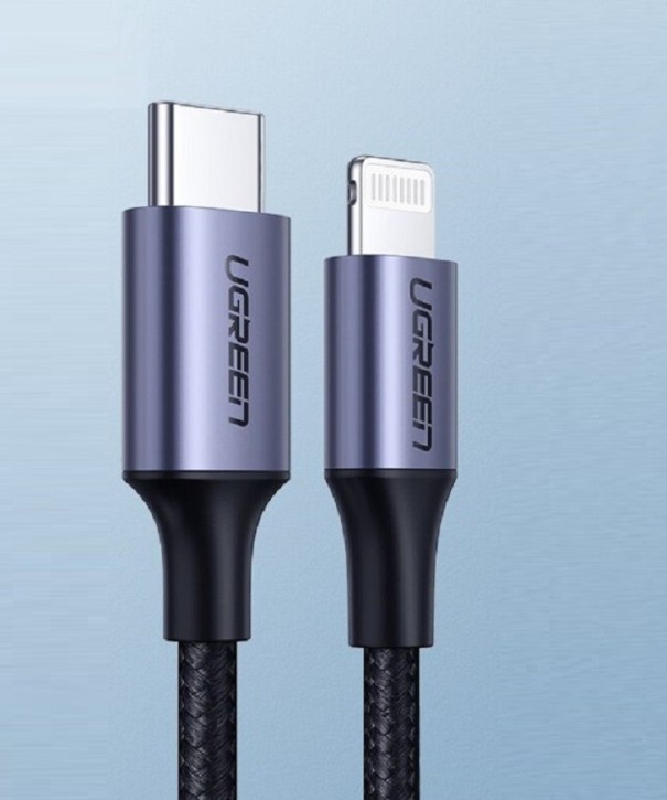 Kabel do transmisji danych Apple Lightning na USB-C szary