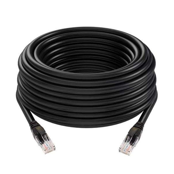 Kabel pro internet RJ45 1000 Mbps 50 m stíněný LAN ethernet kabel pro propojení routeru počítače a herních zařízení černá