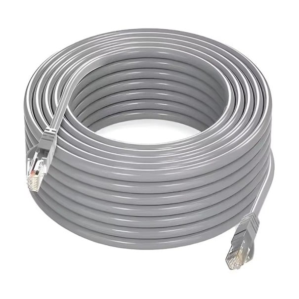 Kabel pro internet RJ45 1000 Mbps 50 m stíněný LAN ethernet kabel pro propojení routeru počítače a herních zařízení šedá