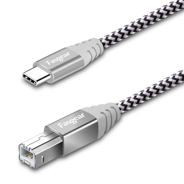 Kabel USB-C / USB-B do drukarek M / M srebrny 3 m
