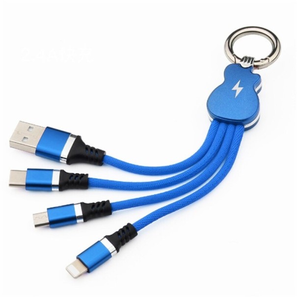 Kabel USB do transmisji danych 3w1 K576 niebieski