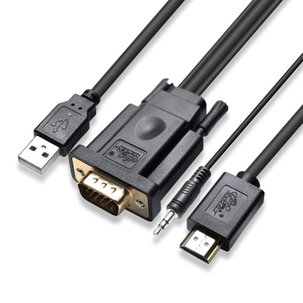 Kábel VGA na HDMI / USB / 3.5mm jack 10 m