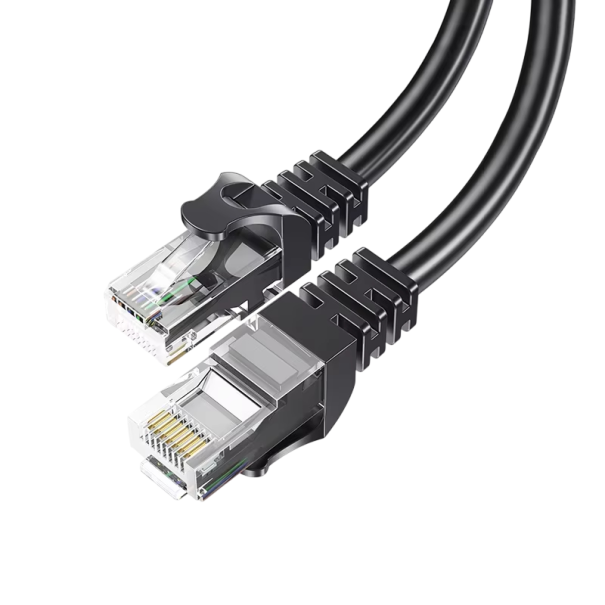 Kabel voor netwerk Cat6 RJ45 ronde ethernet 5 m UTP LAN patch kabel 250 MHz zwart voor aansluiting van router, pc en netwerkapparaten 1