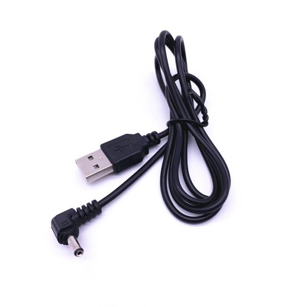 Kabel zasilający 5 V DC 3,5 x 1,35 do USB 1 m czarny