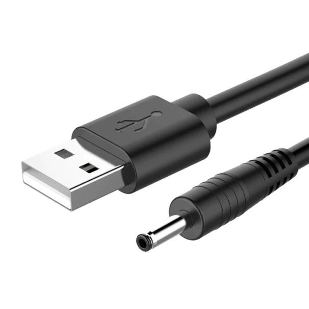Kabel zasilający USB-DC 3,5 mm M/M 1 m K1016 czarny