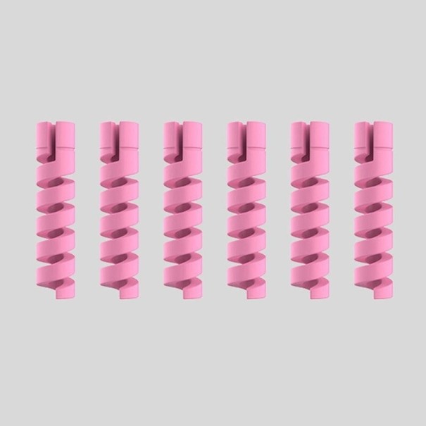 Kábelcsatlakozó védőspirál 6 db rózsaszín